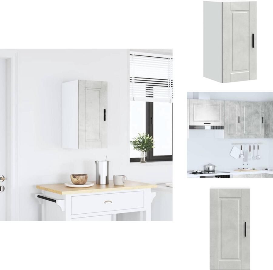 VidaXL Keuken Wandkast Keuken Wandkasten Keuken Wandmeubel Gemonteerde Wandkast Keukenwandkast Porto bewerkt hout betongrijs