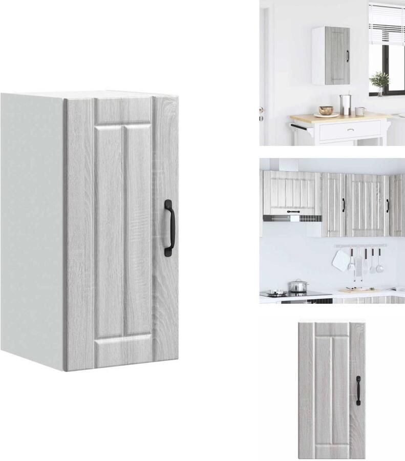 VidaXL Keuken Wandkast Keuken Wandkasten Keuken Wandmeubel Gemonteerde Wandkast Keukenwandkast Lucca bewerkt hout grijs sonoma eikenkleur