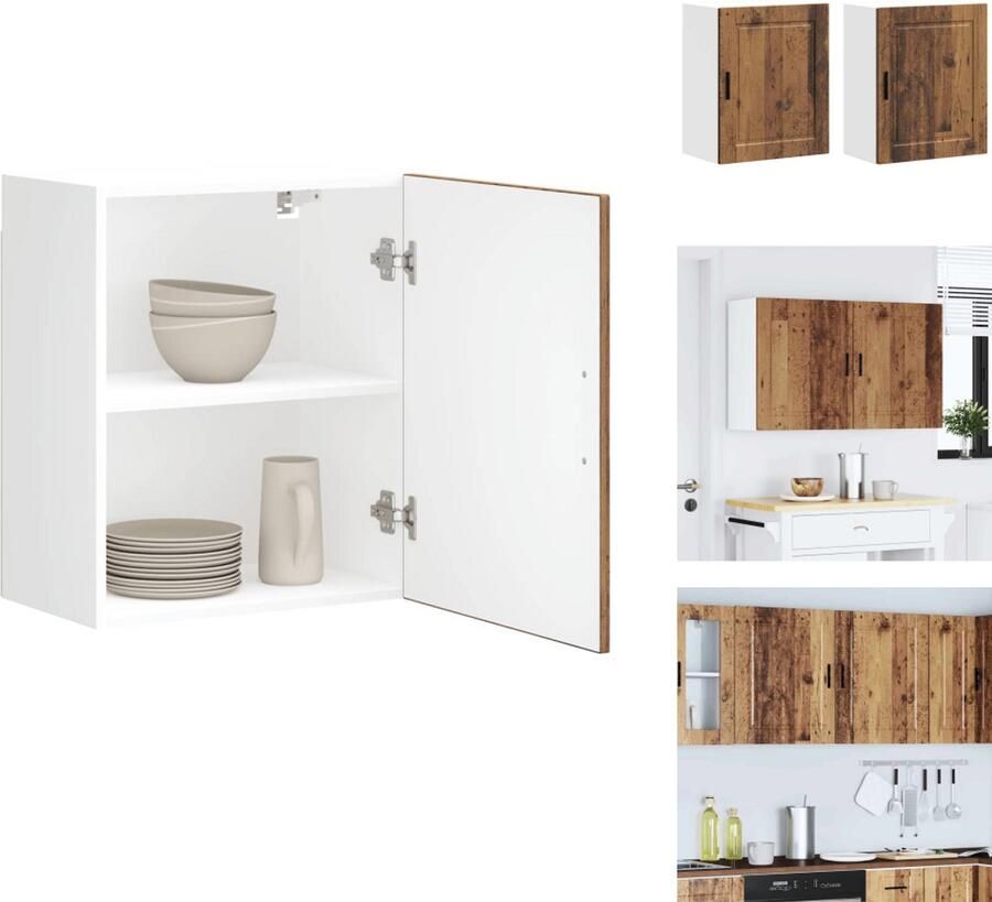 VidaXL Keuken Wandkast Keuken Wandkasten Keuken Wandmeubel Gemonteerde Wandkast Keukenwandkasten 2 st Porto bewerkt hout oud houtkleurig