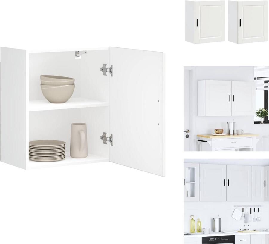 VidaXL Keuken Wandkast Keuken Wandkasten Keuken Wandmeubel Gemonteerde Wandkast Keukenwandkasten 2 st Porto bewerkt hout wit