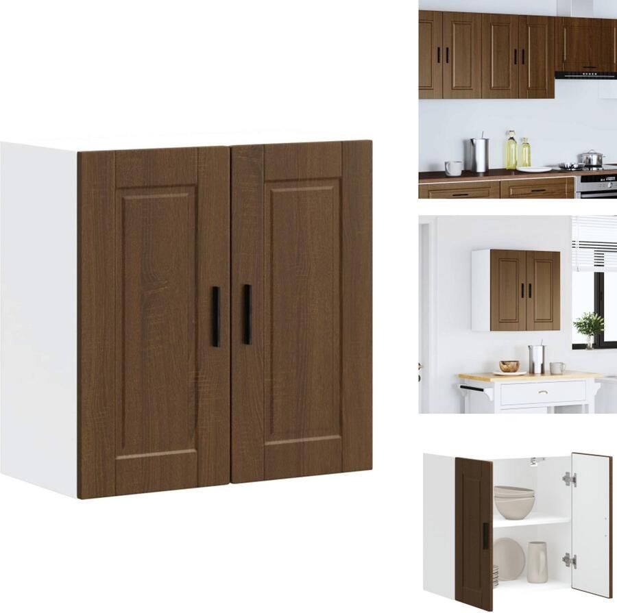 VidaXL Keuken Wandkast Keuken Wandkasten Keuken Wandmeubel Gemonteerde Wandkast Keukenwandkast Porto bewerkt hout bruin eikenkleur