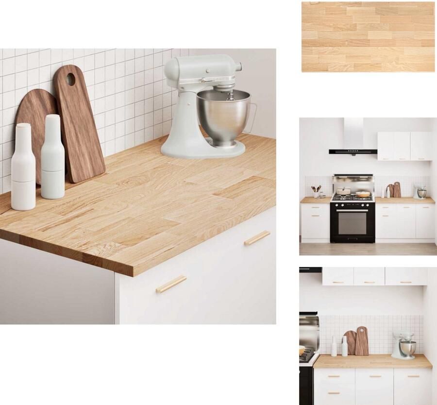 VidaXL Keuken Werkblad Keuken Werkbladen Werkblad Aanrecht Keuken werkblad rechthoekig 120x63 5x2 7 cm massief eikenhout
