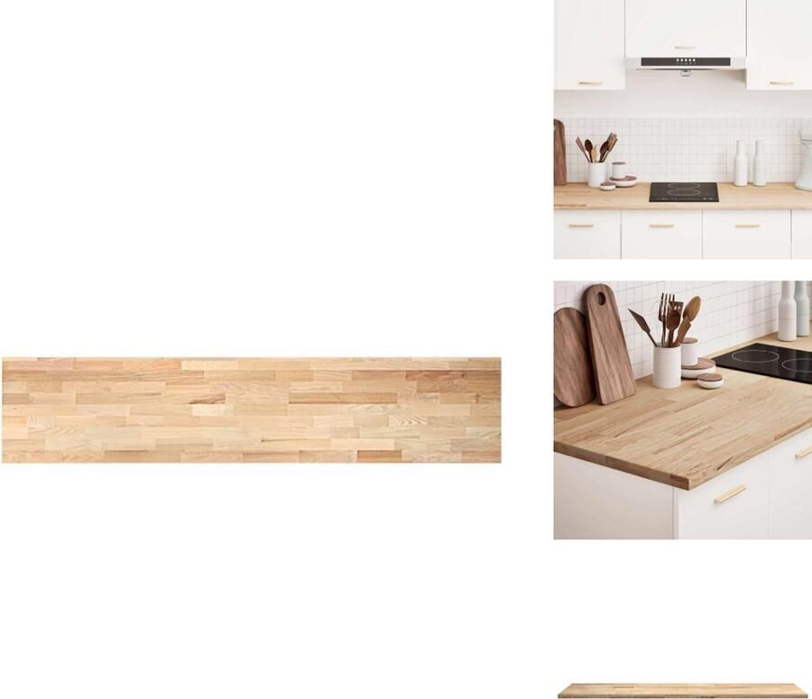VidaXL Keuken Werkblad Keuken Werkbladen Werkblad Aanrecht Keuken werkblad rechthoekig 300x63 5x4 cm massief eikenhout