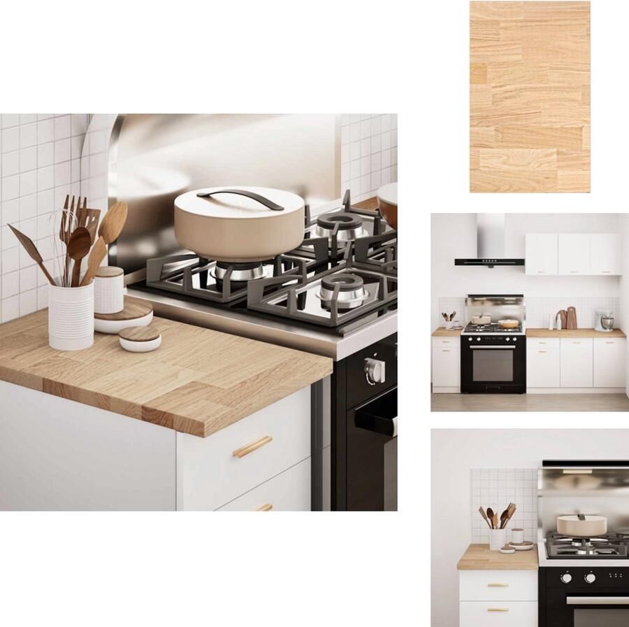 VidaXL Keuken Werkblad Keuken Werkbladen Werkblad Aanrecht Keuken werkblad rechthoekig 40x63 5x2 7 cm massief eikenhout