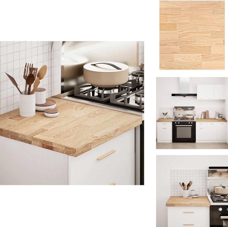 VidaXL Keuken Werkblad Keuken Werkbladen Werkblad Aanrecht Keuken werkblad rechthoekig 60x63 5x4 cm massief eikenhout