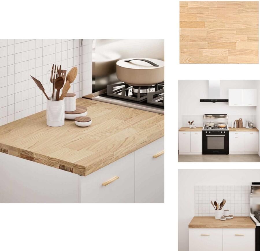 VidaXL Keuken Werkblad Keuken Werkbladen Werkblad Aanrecht Keuken werkblad rechthoekig 80x63 5x4 cm massief eikenhout