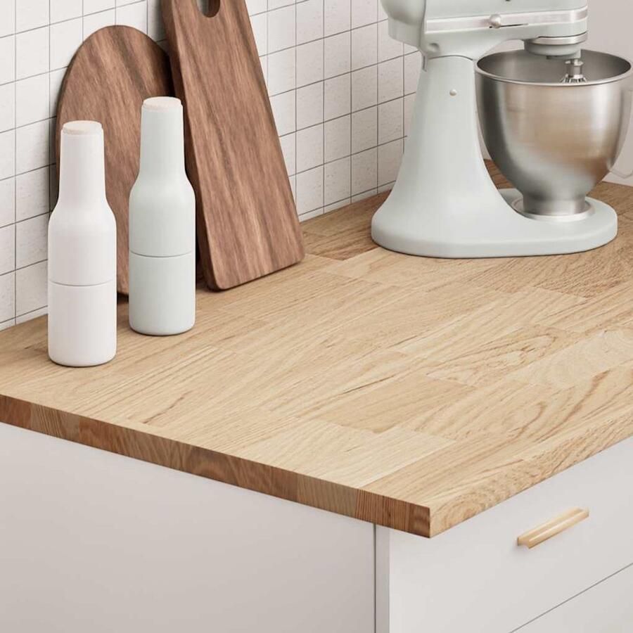 VidaXL Keuken Werkblad Rechthoekig 100x63 5x2 7 cm Eikenhouten Keukenblad Houten Werkblad Keuken Countertop Rechte Keukentop Landelijke Keuken