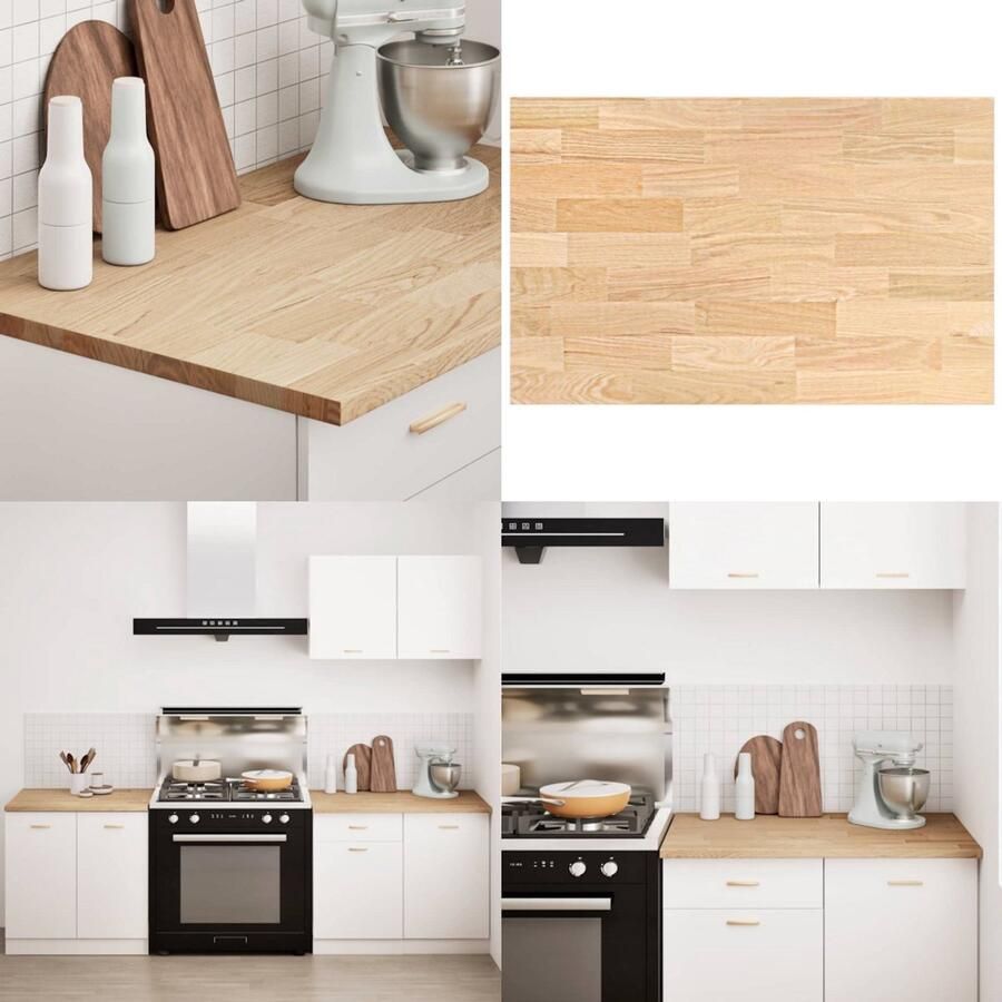 VidaXL Keuken werkblad rechthoekig 100x63 5x2 7 cm massief eikenhout Keuken Werkblad Keuken Werkbladen Werkblad Aanrecht