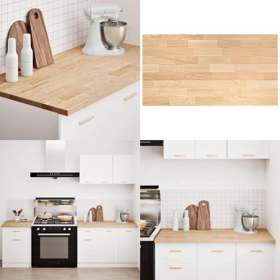 VidaXL Keuken werkblad rechthoekig 120x63 5x2 7 cm massief eikenhout Keuken Werkblad Keuken Werkbladen Werkblad Aanrecht
