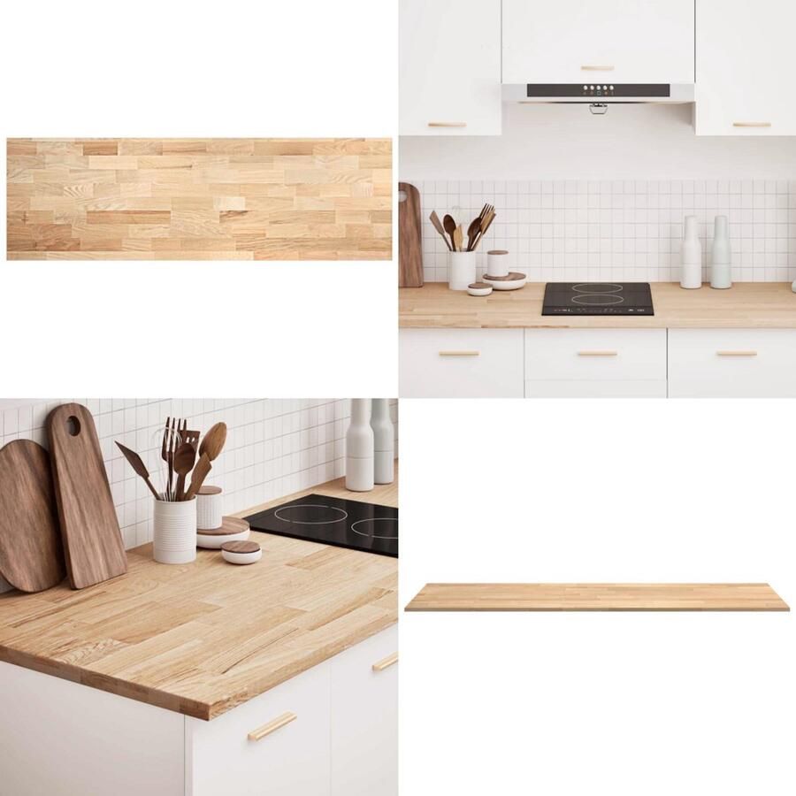 VidaXL Keuken werkblad rechthoekig 200x63 5x2 7 cm massief eikenhout Keuken Werkblad Keuken Werkbladen Werkblad Aanrecht