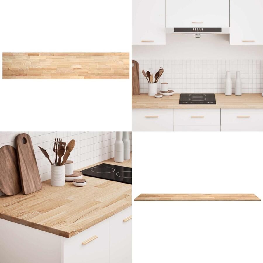 VidaXL Keuken werkblad rechthoekig 300x63 5x2 7 cm massief eikenhout Keuken Werkblad Keuken Werkbladen Werkblad Aanrecht