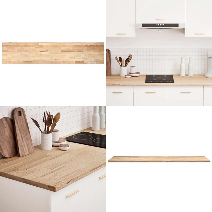 VidaXL Keuken werkblad rechthoekig 300x63 5x4 cm massief eikenhout Keuken Werkblad Keuken Werkbladen Werkblad Aanrecht
