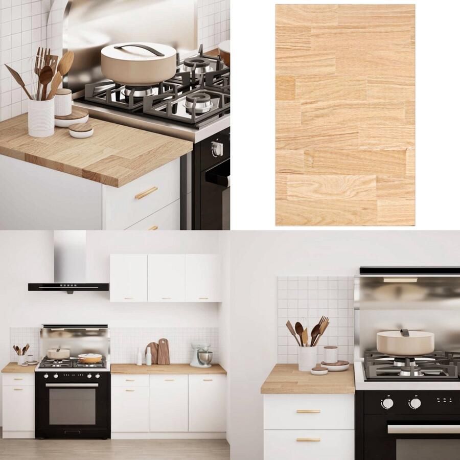VidaXL Keuken werkblad rechthoekig 40x63 5x2 7 cm massief eikenhout Keuken Werkblad Keuken Werkbladen Werkblad Aanrecht