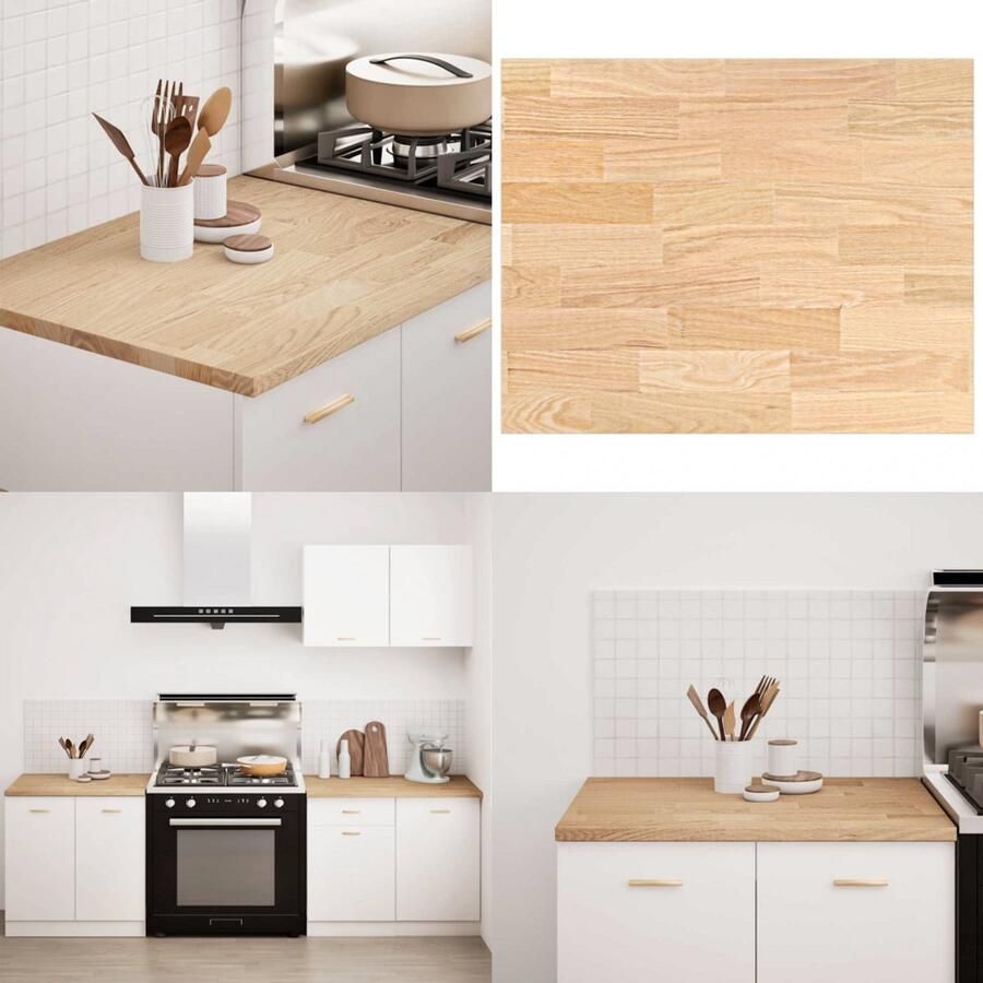 VidaXL Keuken werkblad rechthoekig 80x63 5x2 7 cm massief eikenhout Keuken Werkblad Keuken Werkbladen Werkblad Aanrecht