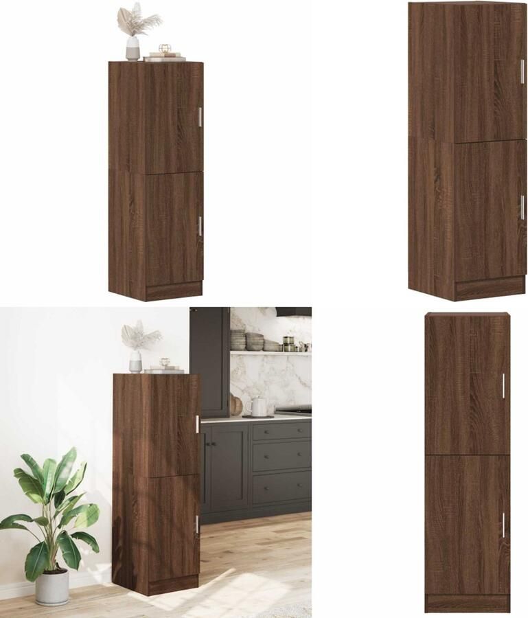 VidaXL Keukenkast 38x41 5x131 5 cm bewerkt hout bruin eikenkleurig Keukenkast Keukenkasten Kast Keukenkast