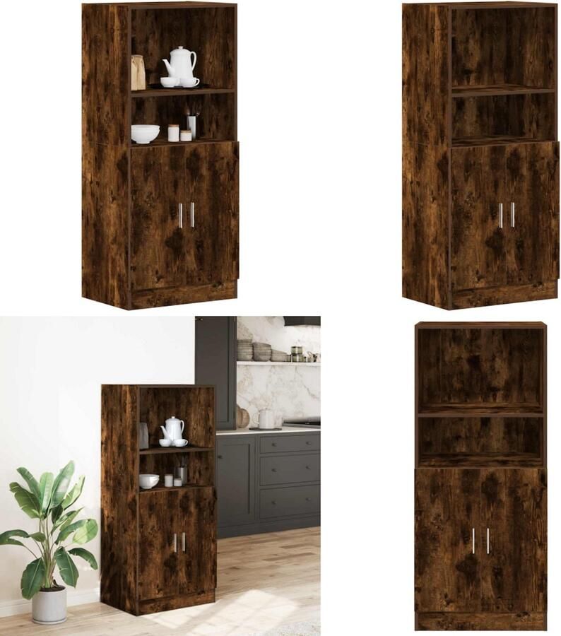 VidaXL Keukenkast 57x41 5x131 5 cm bewerkt hout gerookt eikenkleurig Keukenkast Keukenkasten Kast Keukenkast