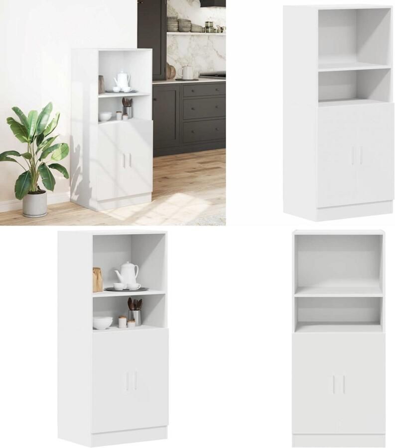 VidaXL Keukenkast 57x41 5x131 5 cm bewerkt hout wit Keukenkast Keukenkasten Kast Keukenkast