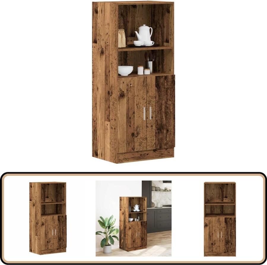 VidaXL Keukenkast 57x41 5x131 5 cm Houtkleurig Keuken Kast Houten Kast Opslagoplossing Keuken Organisatie Onderkasten