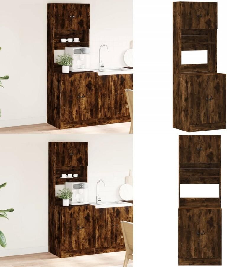 VidaXL Keukenkast 60x50x180 cm bewerkt hout gerookt eikenkleurig Keukenkast Keukenkasten Keukenkastje Keuken Kast