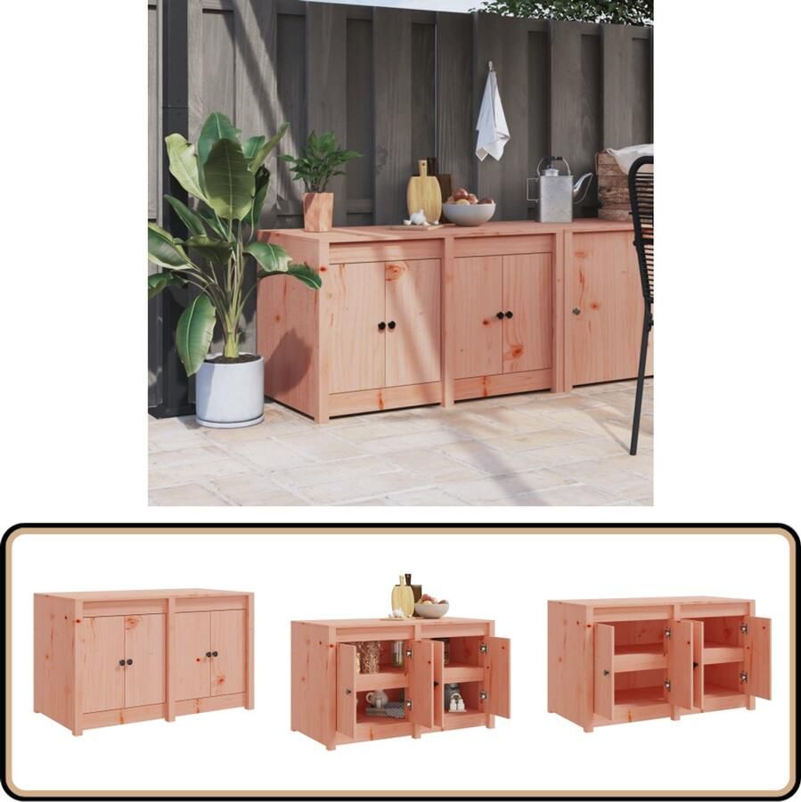 VidaXL Keukenkast Buiten 106x55x64 cm Douglashout Buitenterras Buitenshuis Eten Tuinkeuken Houtkachel Douglas Hout