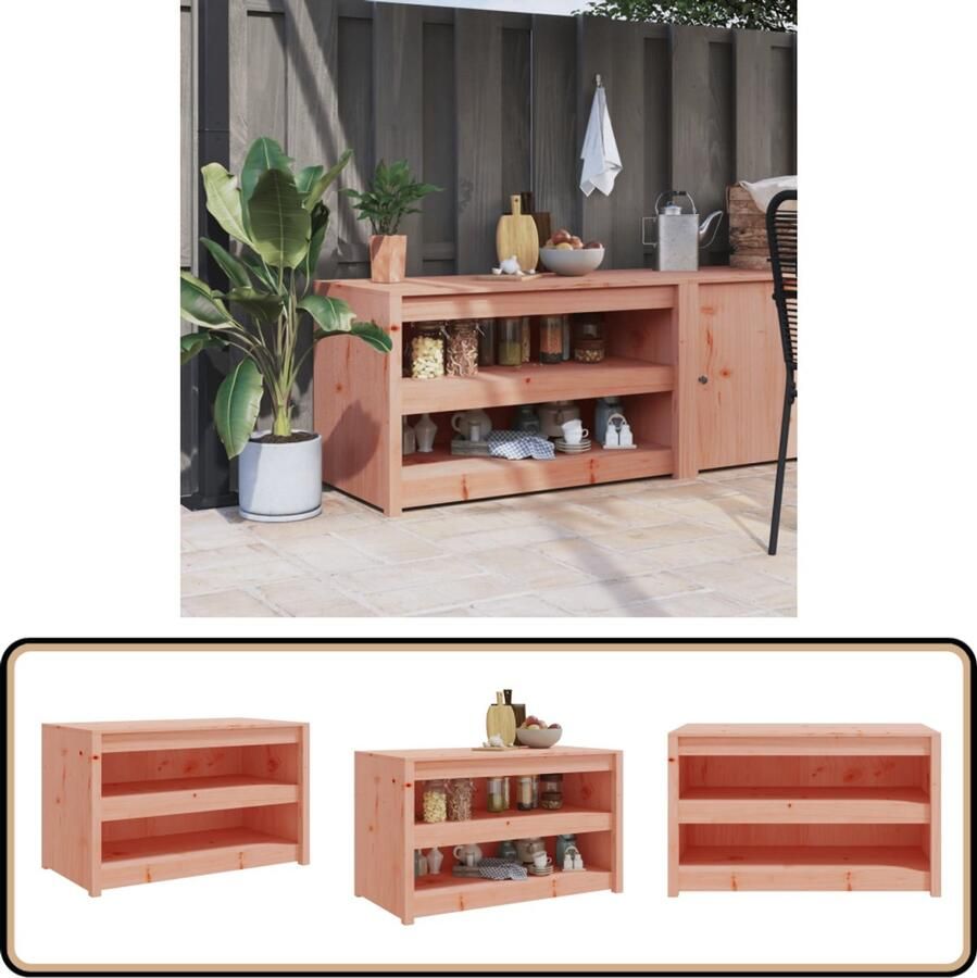 VidaXL Keukenkast Buiten 106x55x64cm Douglashout Houten Keukenkast Buitendouche Tuinkast Houtkachel Outdoor Kitchen
