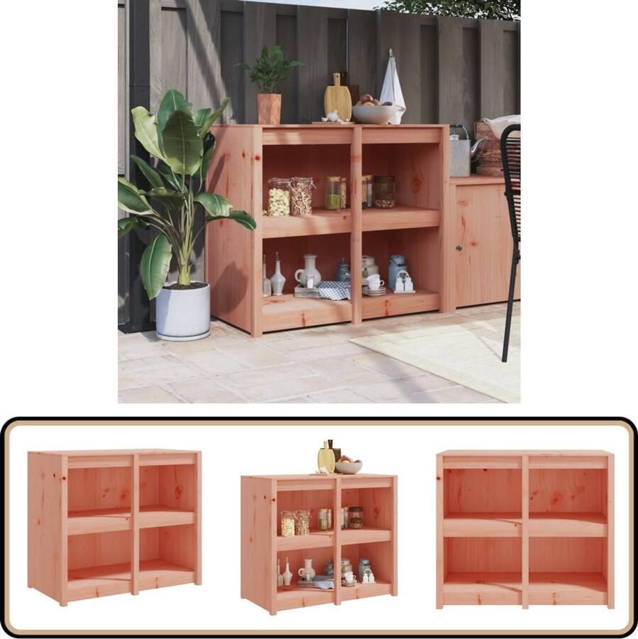 VidaXL Keukenkast Buiten 106x55x92 cm Massief Hout Houten Keukenkast Buitendouche Terrasmeubilair Tuinkeuken Outdoor Kitchen