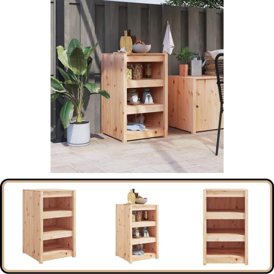 VidaXL Keukenkast Buiten 55x55x92 cm Grenenhout Houten Keukenkast Buitendining Tuinkamer Tuinmeubilair Grenenhout