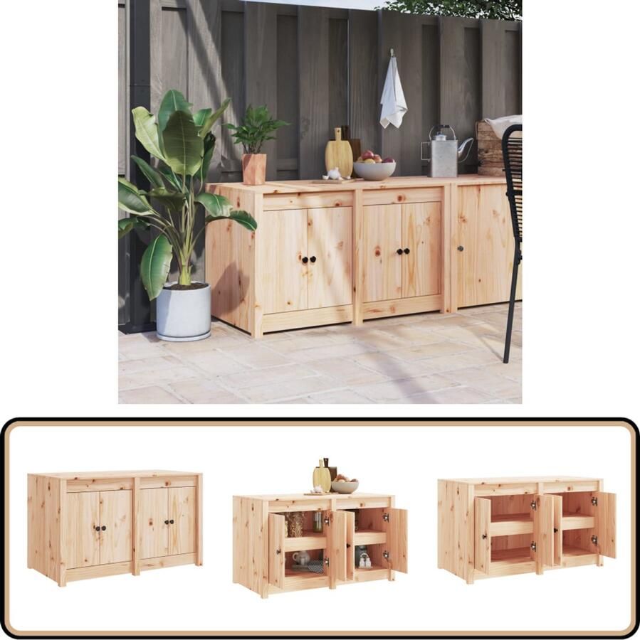 VidaXL Keukenkast Buiten Grenenhout 106x55x64 cm Buitenkeuken Houten Keukenkast Grenenhout Modulaire Keukenkast Tuinkast