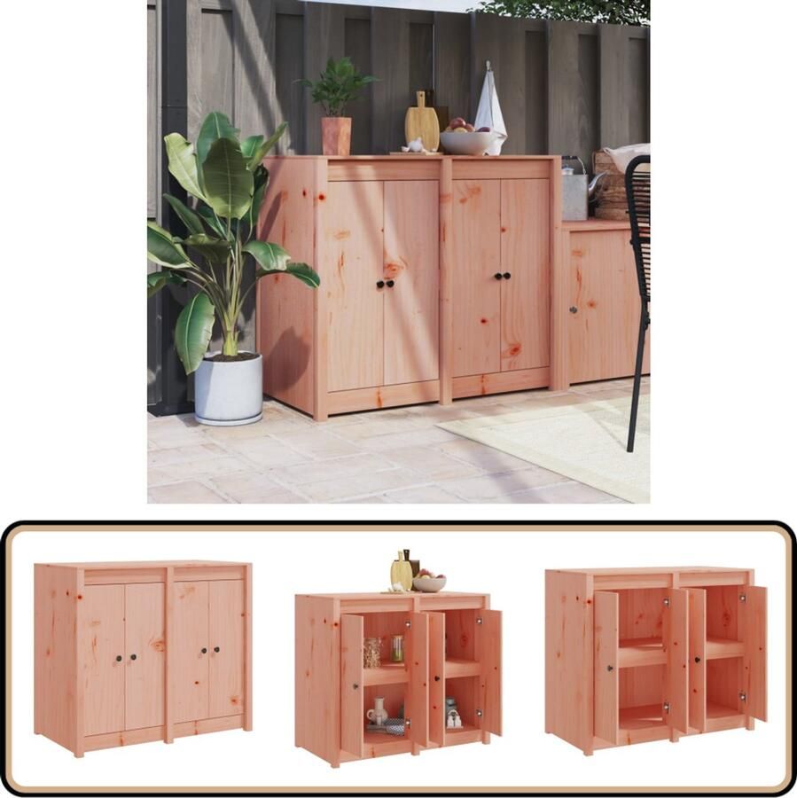 VidaXL Keukenkast Buiten Massief Douglashout 106x55x92cm Houten Keukenkast Buitenterras Tuinkamer Houtkachel Outdoor Kitchen