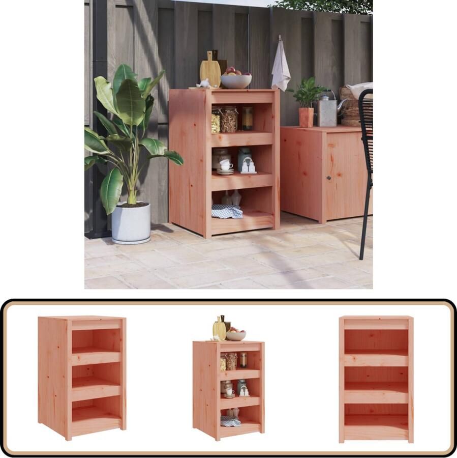 VidaXL Keukenkast Buiten Massief Douglashout 55x55x92 cm Houten Keukenkast Buitenterras Buitenkeuken Hout Kast Douglas Hout