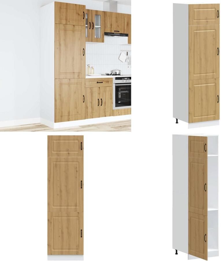 VidaXL Keukenkast Kalmar bewerkt hout artisanaal eikenkleur Keukenkast Keukenkasten Witte Keukenkast Hoge Keukenkast