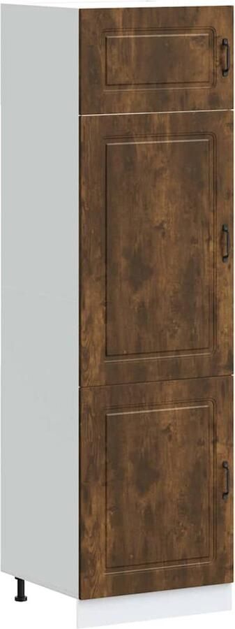 VidaXL Keukenkast Kalmar bewerkt hout gerookt eikenkleurig