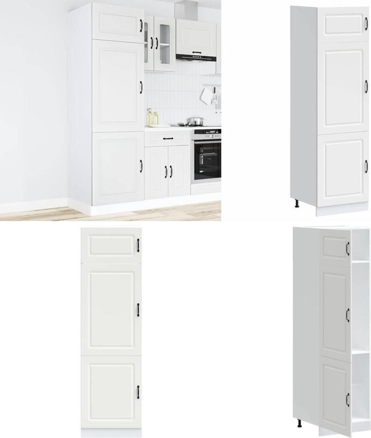 VidaXL Keukenkast Kalmar bewerkt hout wit Keukenkast Keukenkasten Witte Keukenkast Hoge Keukenkast