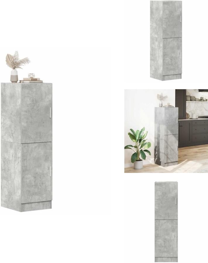 VidaXL Keukenkast Keukenkasten Kast Keukenkast 38x41 5x131 5 cm bewerkt hout betongrijs