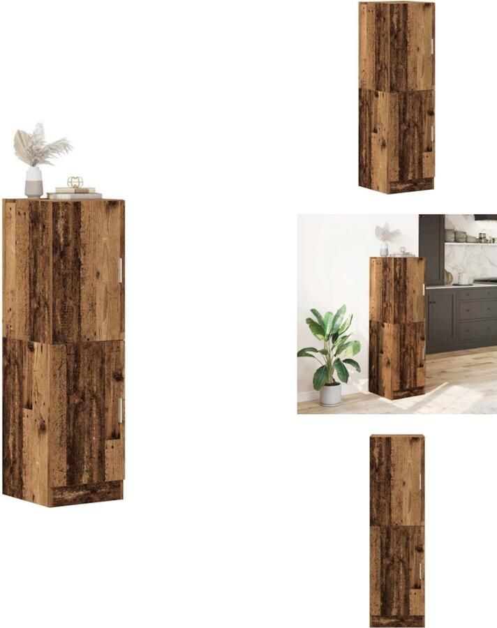 VidaXL Keukenkast Keukenkasten Kast Keukenkast 38x41 5x131 5 cm bewerkt hout oud houtkleurig