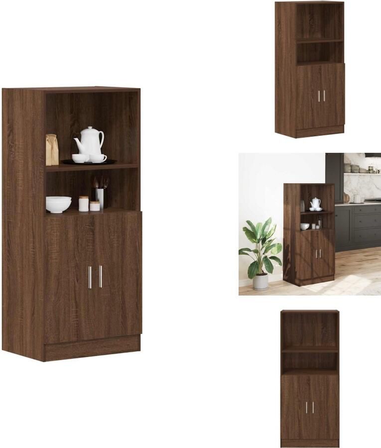 VidaXL Keukenkast Keukenkasten Kast Keukenkast 57x41 5x131 5 cm bewerkt hout bruin eikenkleurig