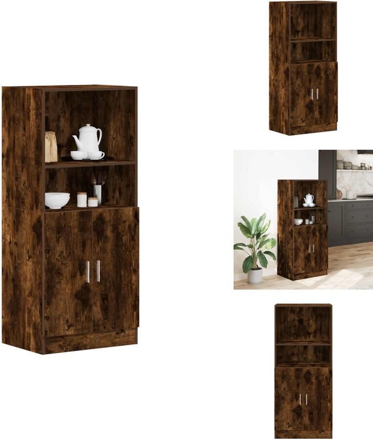 VidaXL Keukenkast Keukenkasten Kast Keukenkast 57x41 5x131 5 cm bewerkt hout gerookt eikenkleurig