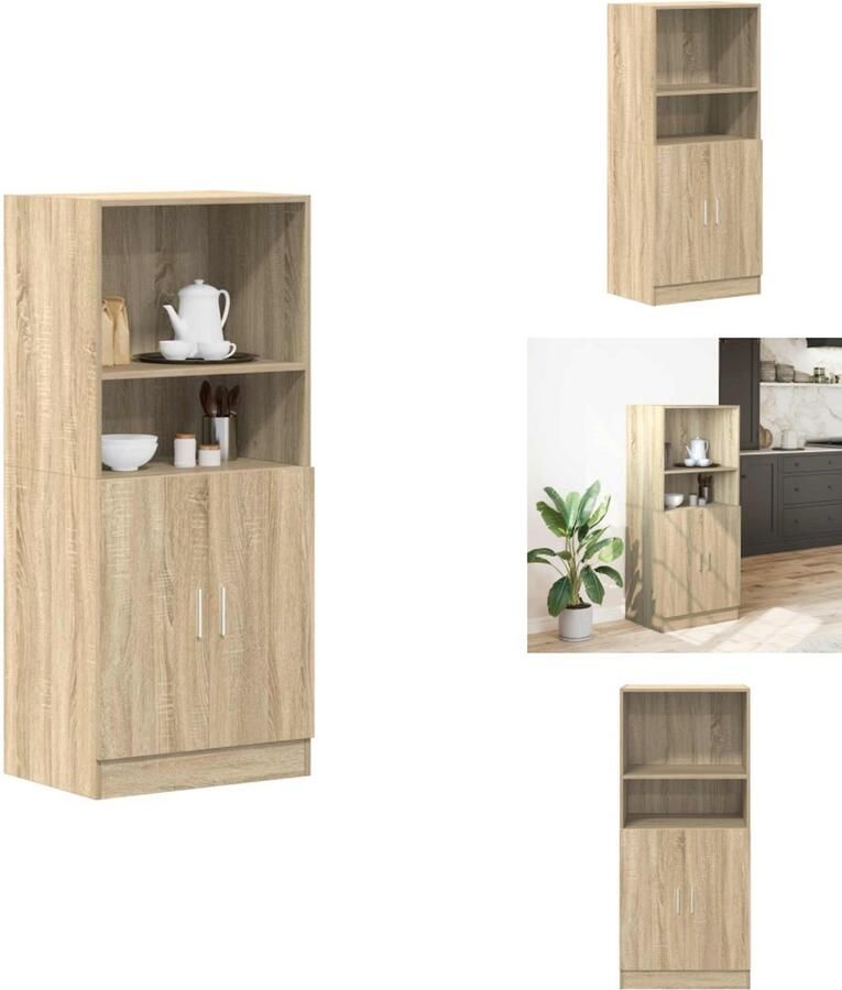 VidaXL Keukenkast Keukenkasten Kast Keukenkast 57x41 5x131 5 cm bewerkt hout sonoma eikenkleurig