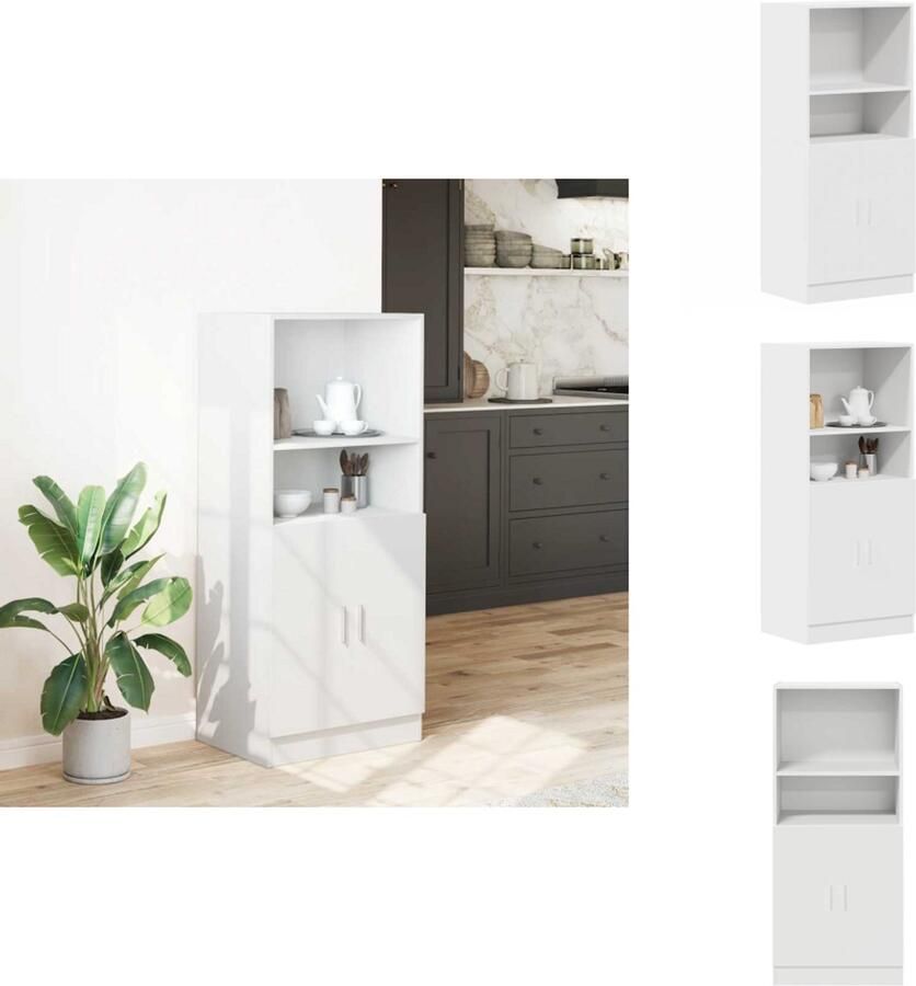 VidaXL Keukenkast Keukenkasten Kast Keukenkast 57x41 5x131 5 cm bewerkt hout wit
