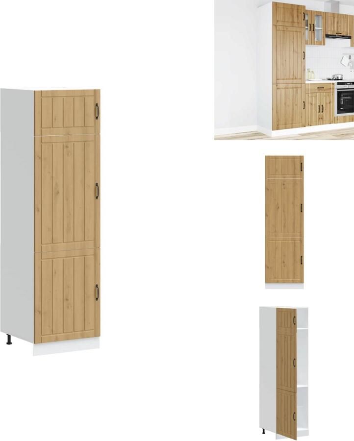VidaXL Keukenkast Keukenkasten Keuken Kast Keuken Kasten Keukenkast Lucca bewerkt hout artisanaal eikenkleur