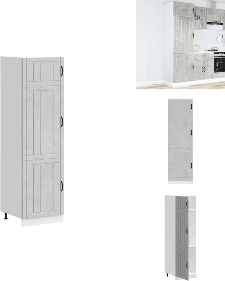 VidaXL Keukenkast Keukenkasten Keuken Kast Keuken Kasten Keukenkast Lucca bewerkt hout betongrijs