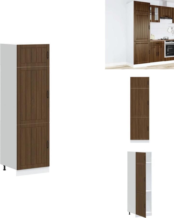VidaXL Keukenkast Keukenkasten Keuken Kast Keuken Kasten Keukenkast Lucca bewerkt hout bruin eikenkleur