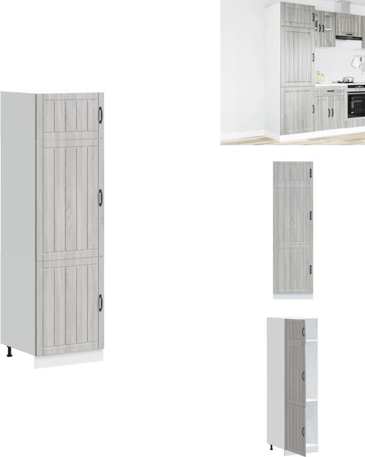 VidaXL Keukenkast Keukenkasten Keuken Kast Keuken Kasten Keukenkast Lucca bewerkt hout grijs sonoma eiken