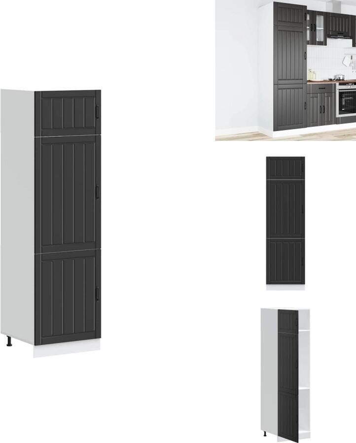 VidaXL Keukenkast Keukenkasten Keuken Kast Keuken Kasten Keukenkast Lucca bewerkt hout zwart