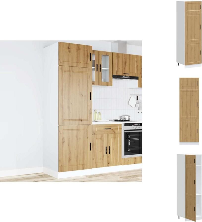 VidaXL Keukenkast Keukenkasten Keuken Kast Keuken Kasten Keukenkast Porto bewerkt hout artisanaal eikenkleur