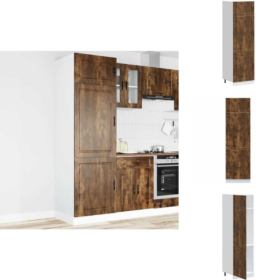 VidaXL Keukenkast Keukenkasten Keuken Kast Keuken Kasten Keukenkast Porto bewerkt hout gerookt eikenkleurig