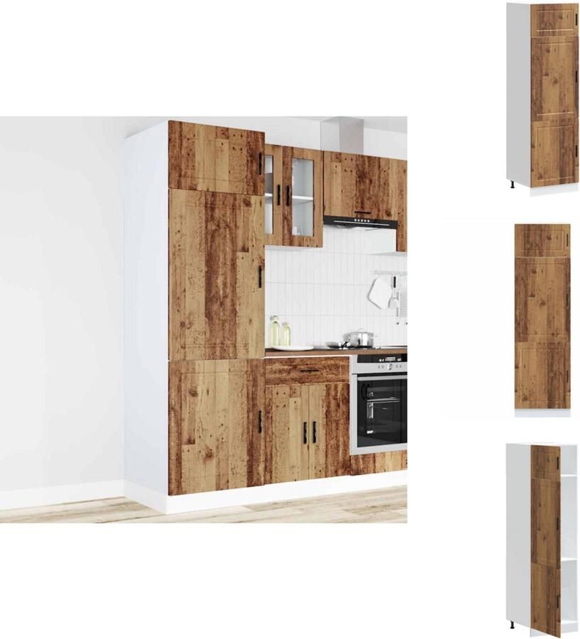 VidaXL Keukenkast Keukenkasten Keuken Kast Keuken Kasten Keukenkast Porto bewerkt hout oud houtkleurig