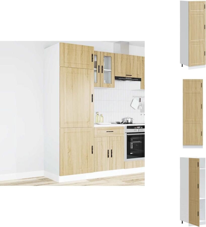 VidaXL Keukenkast Keukenkasten Keuken Kast Keuken Kasten Keukenkast Porto bewerkt hout sonoma eikenkleurig