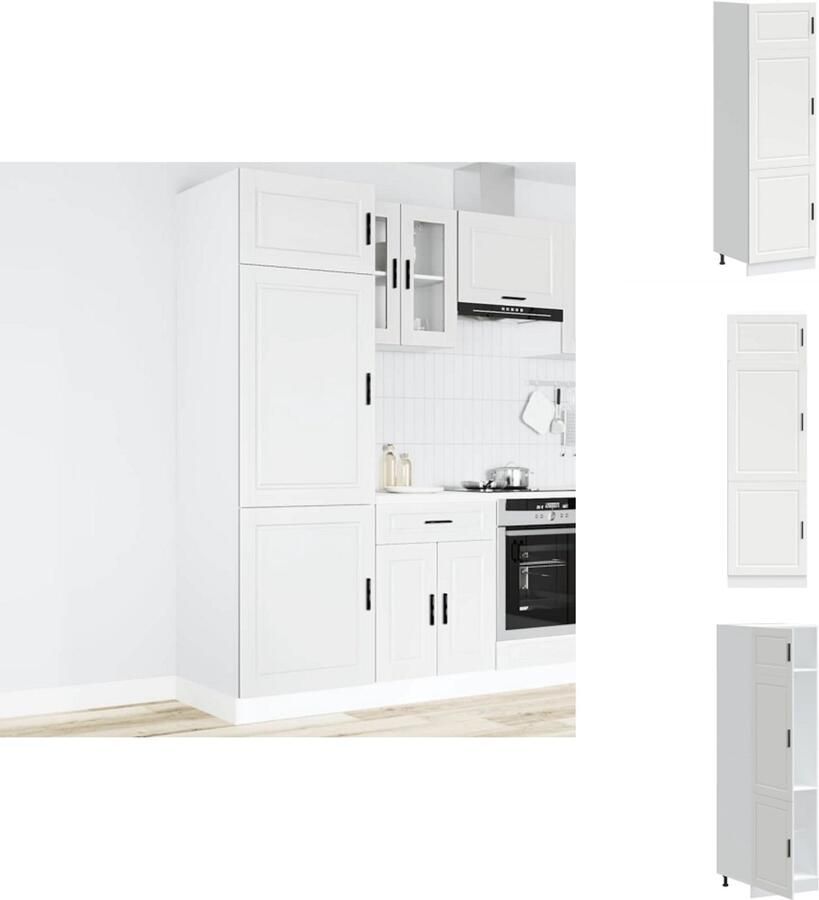 VidaXL Keukenkast Keukenkasten Keuken Kast Keuken Kasten Keukenkast Porto bewerkt hout wit