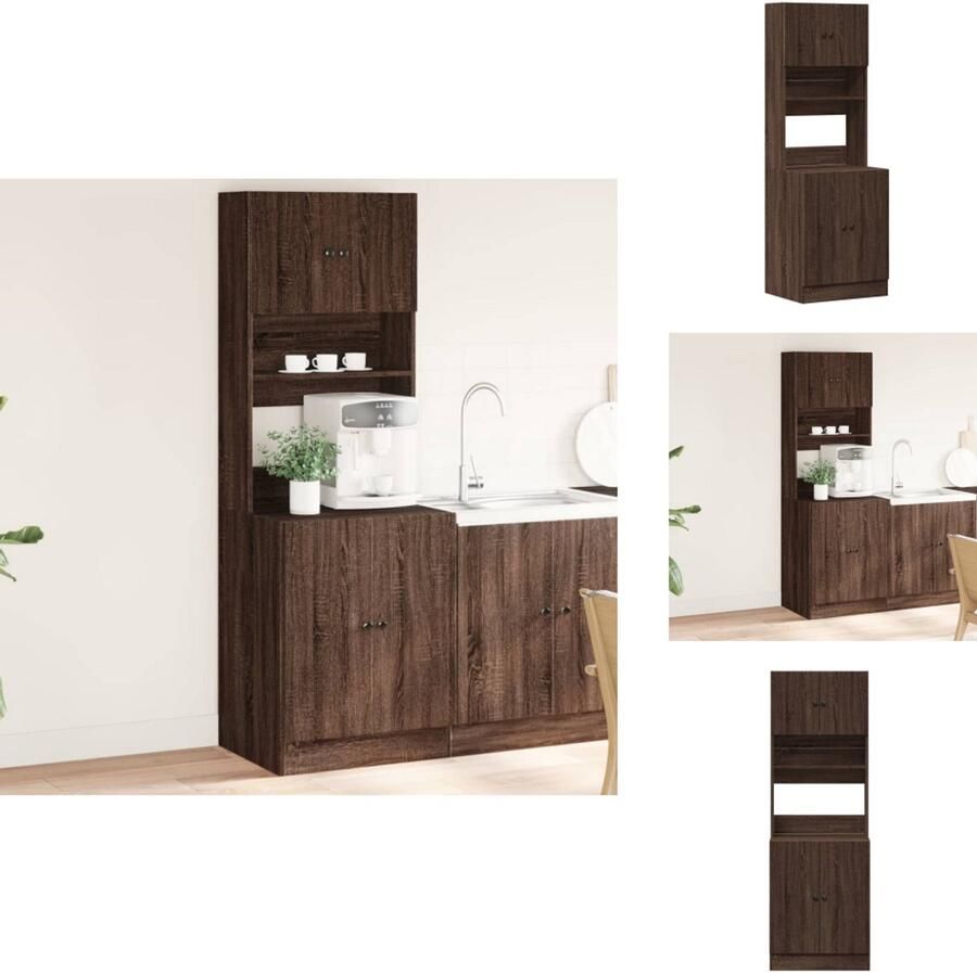 VidaXL Keukenkast Keukenkasten Keukenkastje Keuken Kast Keukenkast 60x50x180 cm bewerkt hout bruin eikenkleurig